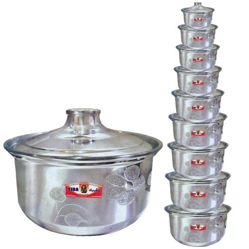 طقم قدور طيبة ألمنيوم 10 قدور