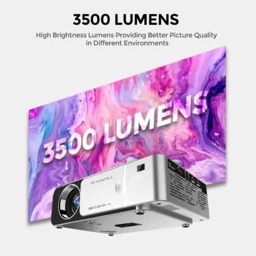 روجكتر منزلي 4K مع شاشة عرض 100 بوصة Wownect T6 An...