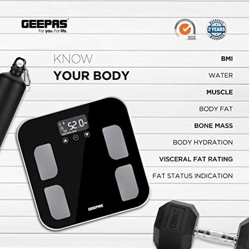 ميزان الكتروني لقياس دهون الجسم والماء والعضلات يت...