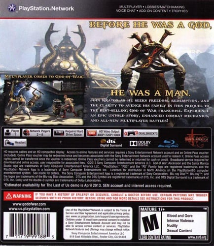 (Steel Book) God of War Ascension