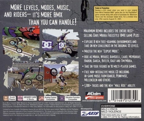 Dave Mirra Freestyle BMX Maximum Remix (NTSC)