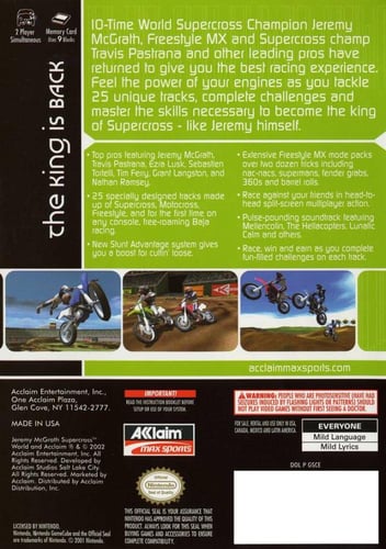 Jeremy Mcgrath Supercross World (NTSC)