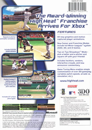 High Heat Major League Baseball 2004 (NTSC)