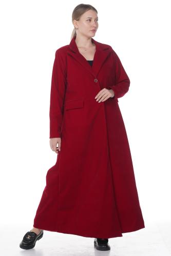 بليزر شتوي مخمل بلون احمر داكن توتي