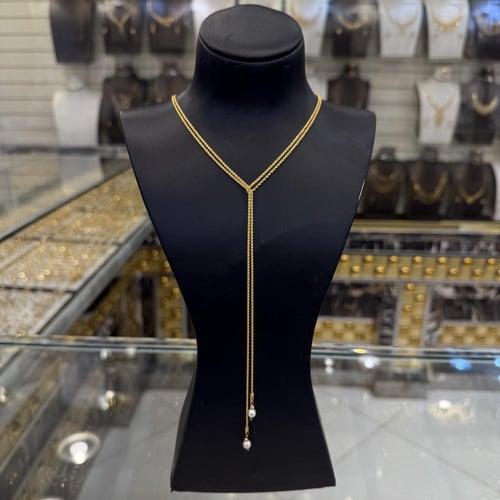 شال المبروم الملكي عيار 21 بتصميم حبة الؤلؤ الصغير...