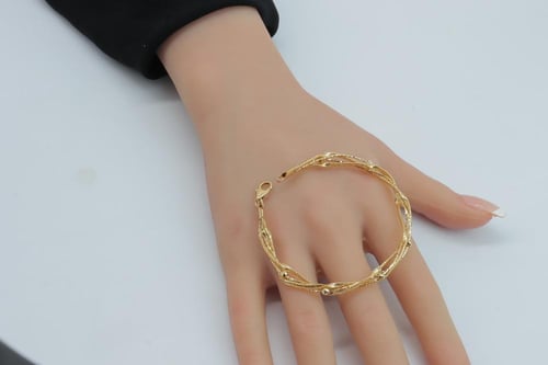 سوارة ذهب الاوميقا المطاطية عيار 18 وزن3.9 جرام