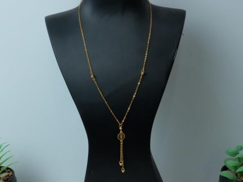 سلسال ذهب طويل تصميم الوردة البيضاوي عيار 21 وزن 3...