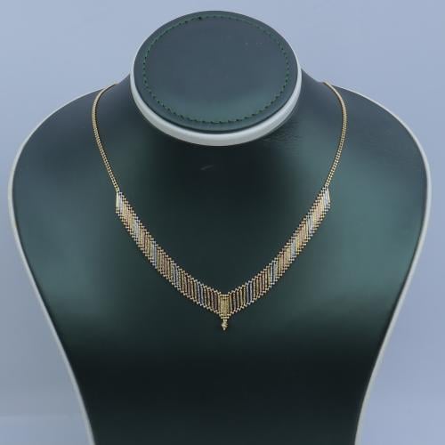 عقد ذهب فخم عيار 18 – تصميم ياباني مكس ألوان – وزن...