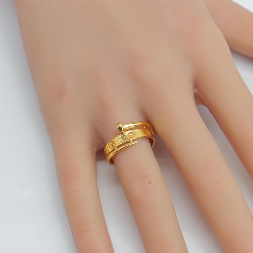 خاتم ذهب مكس المسمار مع اللوف عيار 21