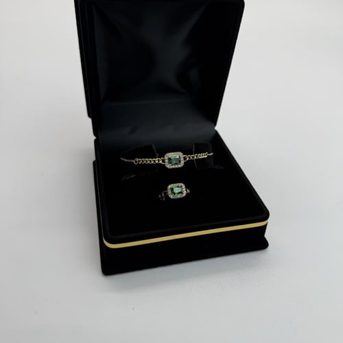 كلكشن سوارة ايطالي مع الخاتم تصميم الماسي عيار 18...