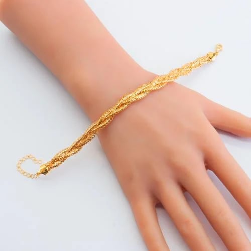 اسوارة ذهب عيار 21 بتصميم حرير وزن 5.5 جرام
