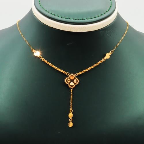 سلسال ذهب ناعم عيار 21 بتصميم مميز وزن 1.05 جرام