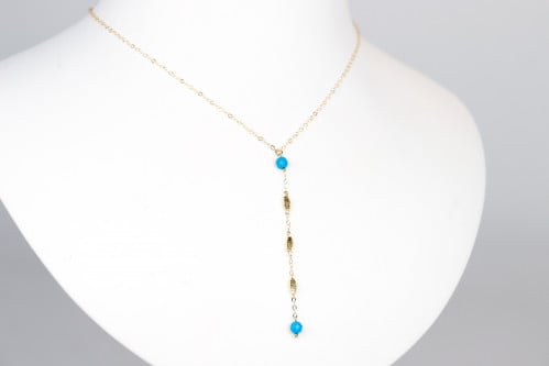 سلسال ذهب فيروزي عيار 18