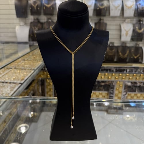 شال المبروم الملكي عيار 21 بتصميم حبة الؤلؤ الصغير...