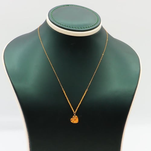 سلسال ذهب قلب عيار 21 بتصميم ناعم وزن 0.93 جرام