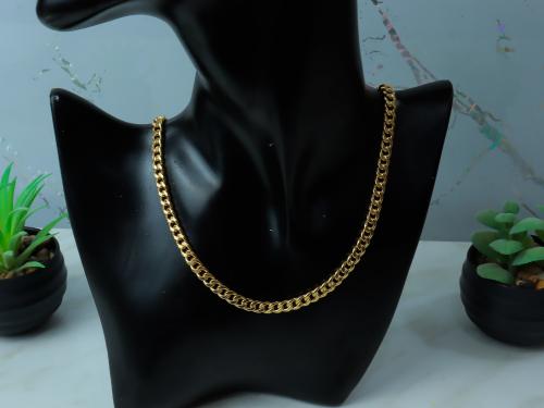 سلسال جنزير ذهب عيار 18 بتصميم كلاسيكي وزن 7.5 جرا...