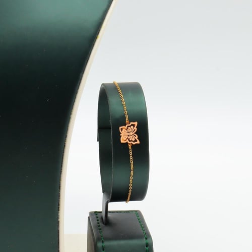 طقم ذهب ناعم عيار 21 وزن 3.75 جرام بتصميم فراشة