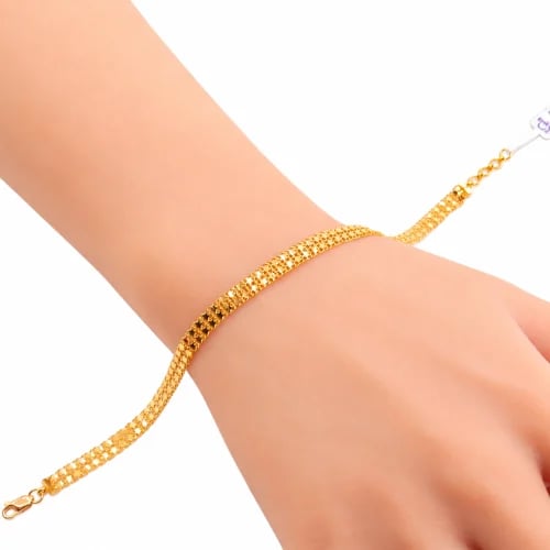 اسوارة ذهب عيار 21 بتصميم راقي وزن 3.61 جرام