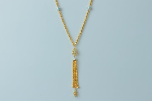 عقد سبحة ذهب عيار 21 مطعم بالميناء الانيقة وزن 13....