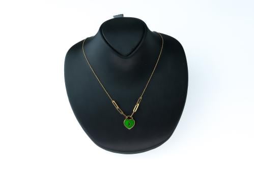 سلسال ذهب عيار 18 بتصميم قلب صافي مطعم بالميناء ال...