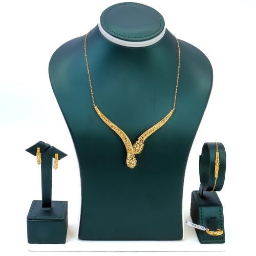 طقم ذهب تصميم غصن الزيتون عيار 21 وزن 8.11 جرام