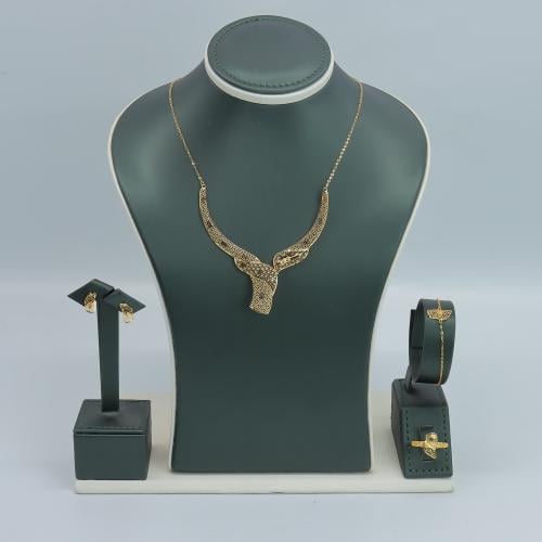 افخم طقم ذهب عيار 21 عالى بتصميم جذاب وزن 7.3 جرام