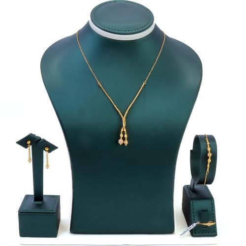 طقم ذهب تصميم كرات الدوريكاء عيار 21 وزن 7.10 جرام