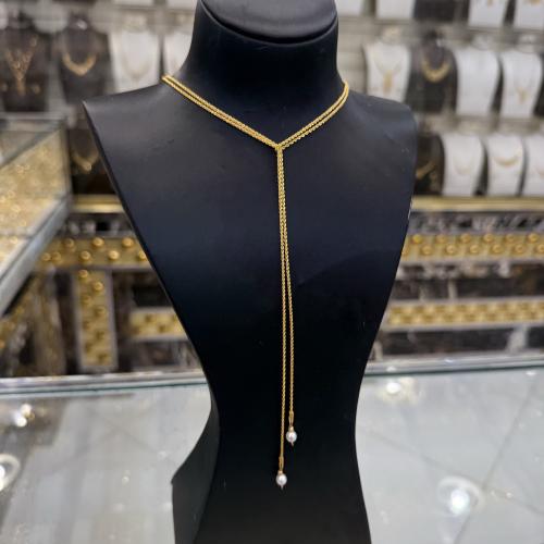 شال المبروم الملكي عيار 21 بتصميم حبة الؤلؤ الصغير...