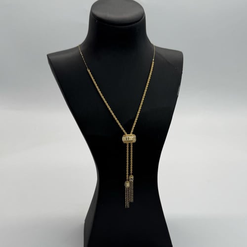 سبحة ذهب عيار 21 مطعمة بالميناء الابيض وزن 6.66 جر...