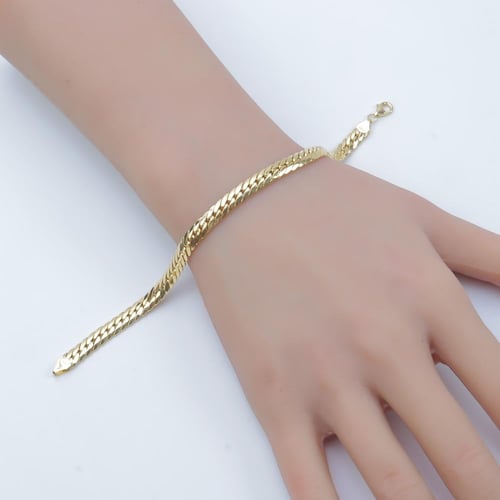 سوارة ذهب الجنزير عيار 18 وزن 3.37 جرام