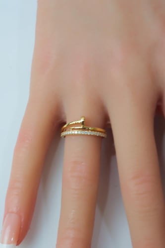 خاتم ذهب المسمار تصميم الماسي عيار 18