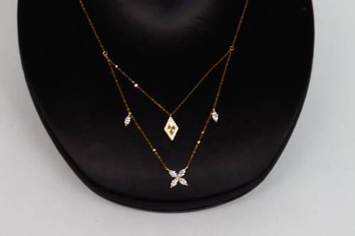 سلسال ذهب دورين تصميم الماسي عيار 18 وزن 1.1 جرام