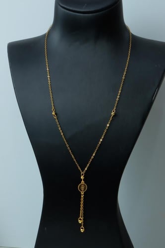 سلسال ذهب طويل تصميم الوردة البيضاوي عيار 21 وزن 3...