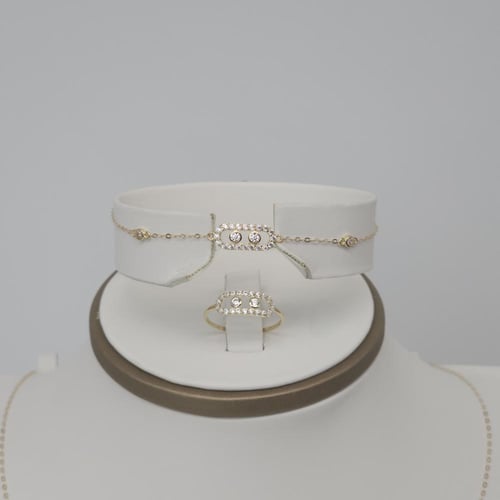 طقم المسيكاء دورين بتصميمه الالماسي عيار 18 وزن 4....