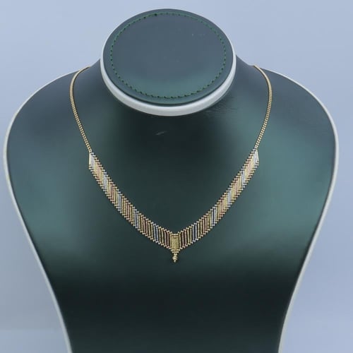 عقد ذهب فخم عيار 18 – تصميم ياباني مكس ألوان – وزن...