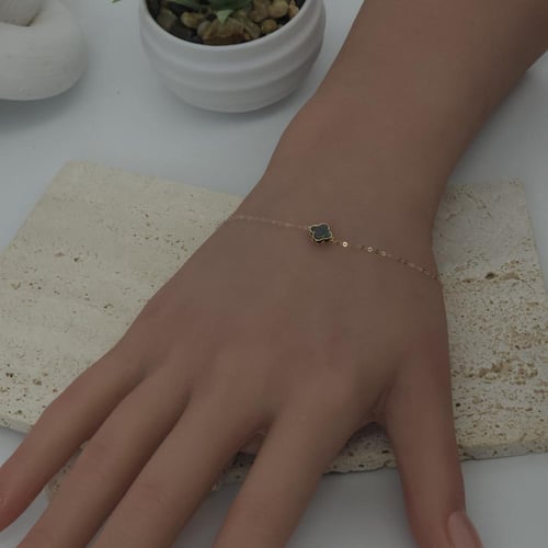 اسوارة فان كليف لون زيتي ذهب عيار 18