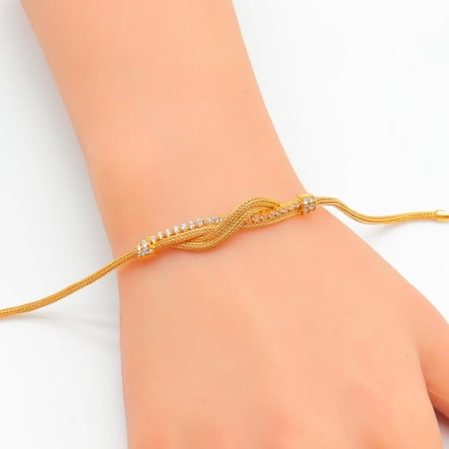 اسوارة ذهب الحرير تصميم الماسي عيار 21 وزن 6.2 جرا...