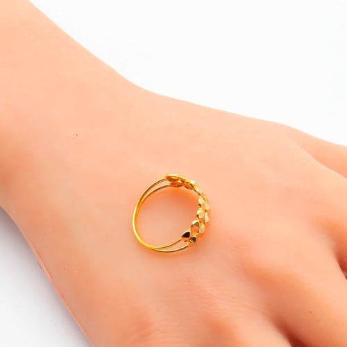 خاتم ذهب عيار 21 حب الرمان دورين وزن 1.22 جرام – ن...