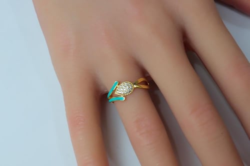 خاتم ذهب البوشرون تصميم الماسي عيار 18 وزن