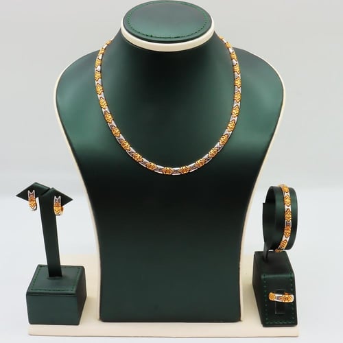 طقم ذهب عروس عيار 21 تصميم بلقري سوبر VIPوزن 33.85...