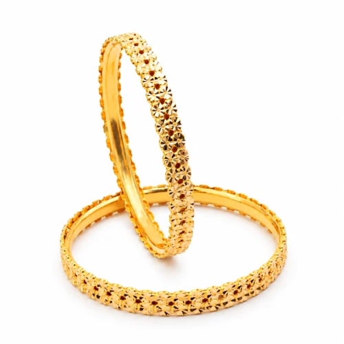 Gold bangle 21k with a rose design 5.7-7.1 g