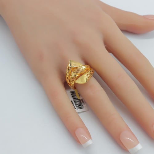 احلى خاتم ذهب فخم عيار 21 بتصميم فريد وزن 3.8 جرام