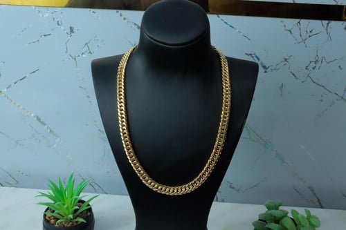 سلسال جنزير ذهب فخم كبير الحجم عيار 18 وزن 14.8 جر...