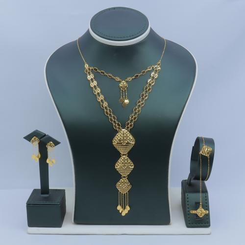 طقم ذهب بمخنق عيار 21 وزن 12.88 جرام