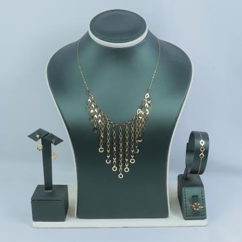 افخم طقم ذهب عيار 18 شلال كامل الاناقة بوزن 4.35 ج...