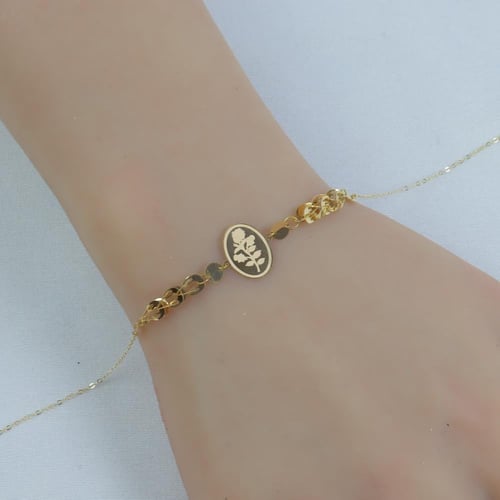 اسوارة ذهب بتفصيل دائري أنيق عيار 18 وزن 0.7 جرام