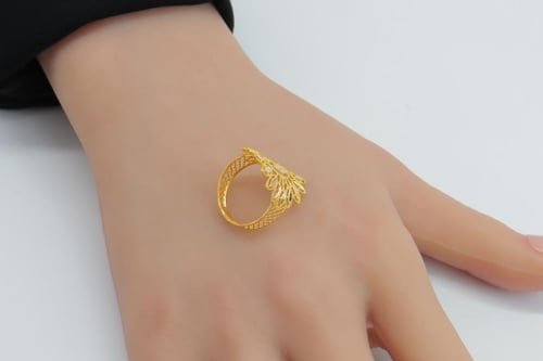 خاتم ذهب عيار 21 بتصميم عالى الدقة وزن 1.8 جرام