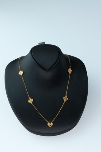 عقد| تشوكر ذهب الفان كليف خمس وردات عيار 21