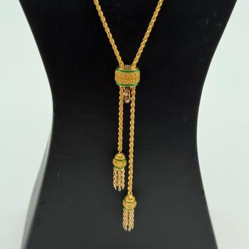 سبحة ذهب بتصميم المبروم شكل دائري عيار 21