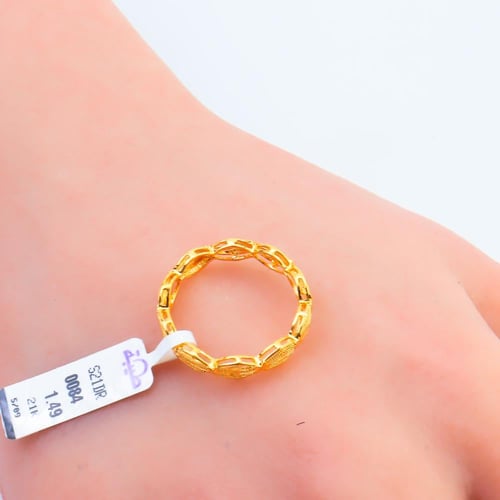 دبلة ذهب عيار 21 تصميم متشابك وزن 1.48 جرام – نعوم...